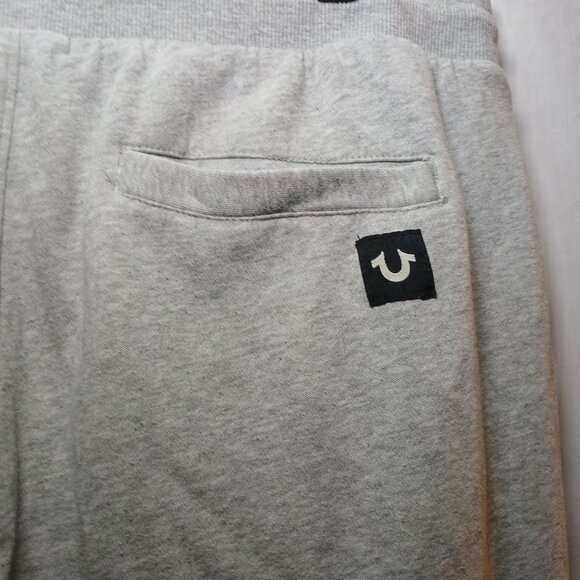 True Religion Mens Jogger Sweatpants Size 2XLCotton Blend Blue Lettered Gray - Picture 10 of 13